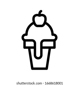 ice cream cup vector thin line icon 