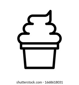 ice cream cup vector thin line icon 