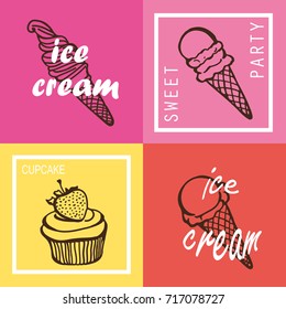 ice cream and cupcake
