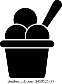 Ice cream cups icon. Ice cream in the bowl sign. Sweet symbol. flat style.