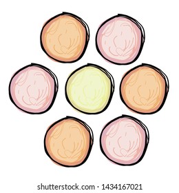 Ice cream cups set hand drawn illustration for your design