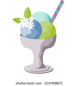 Ice cream cup.vector illustration on white background.Isolated