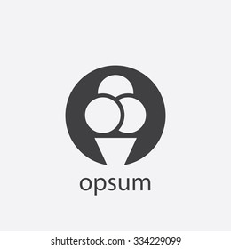 ice cream cut identity template icon design element
