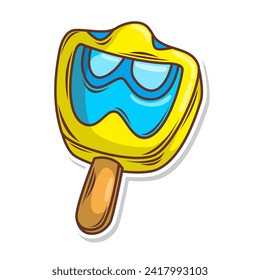 Ice cream cute cartoon doodle hand draw illustration art