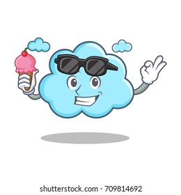 With ice cream cute cloud character cartoon