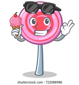 With ice cream cute lollipop character cartoon