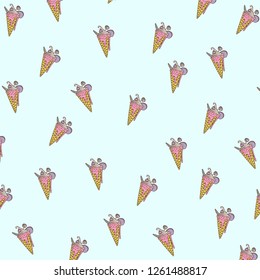 Ice cream cute pattern. Vector illustration/ Great for wrapping,poster,flyer etc.