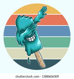 ice cream dabbing vector illustration