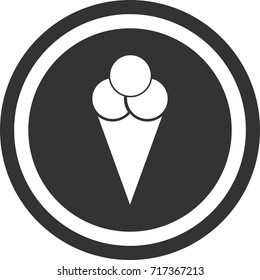 ice cream . dark round icon,