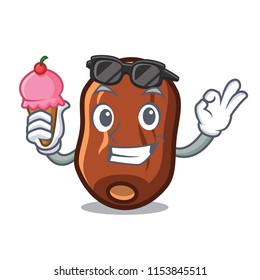 With ice cream dates fruit character cartoon