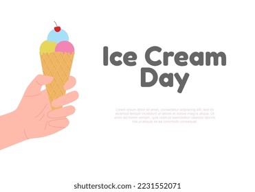 Ice cream day background celebrated on december 13.