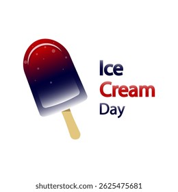 Ice cream day dessert, vector art illustration.
