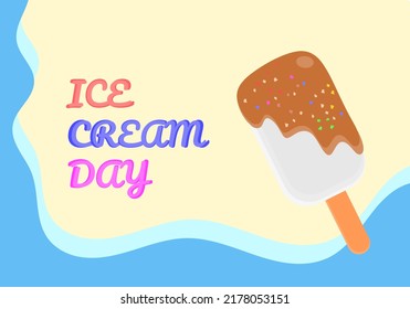 ice cream day vector illustration in soft color and flat design style