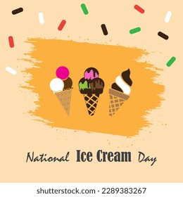ice cream day vector. suitable for card , banner, or poster