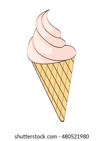 ice cream delicious dessert vector illustration design