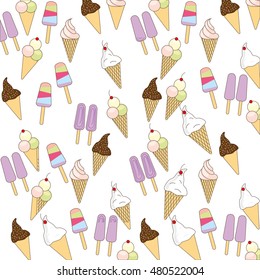 ice cream delicious dessert vector illustration design