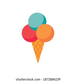 diseño gráfico vectorial de icono de estilo plano con helado de helado