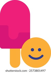 Ice Cream Delicious Icon Vector Flat Illustration
