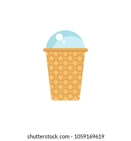 Ice cream delicious sweet frozen dessert. Fruit, chocolate creamy delicacy, in glaze, with fruit juice. Flat vector cartoon illustration. Objects isolated on a white background.
