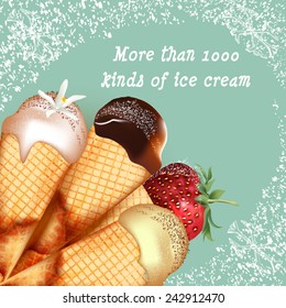 Ice cream desert in assorted 