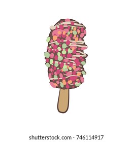 Ice cream, desert, food, vector illustration   