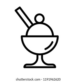 ice cream desert restaurant food icon line arts vector template on white background