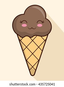 Ice cream design. Cartoon icon. dessert illustration,
