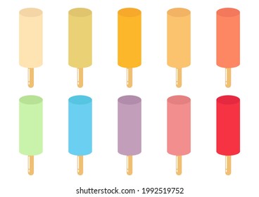 ice cream design collection with various flavors and bright colors and sweet colors, with simple design