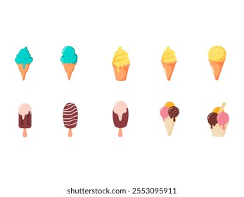Ice Cream Design Element Set 