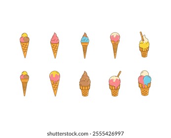 Ice Cream Design Element Set 