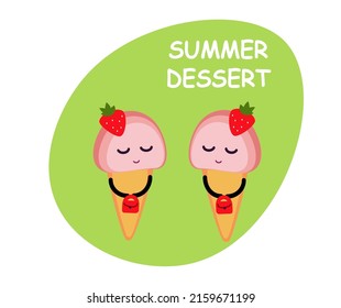 Ice Cream design elements. Vector cartoon Illustration concept