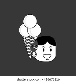 ice cream design, flat illustration