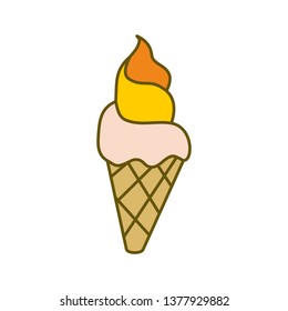 Ice Cream Design Flat Template Vector