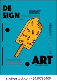 ilustración de diseño de helado para fondo, Anuncio, póster, volante, Plantilla, diseño, etc