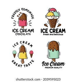 Ice cream design logo collection