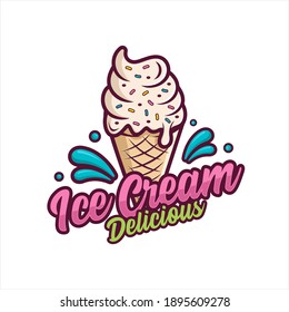 Ice Cream design logo premium-3