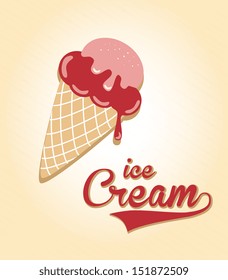 ice cream design over cream background vector illustration 