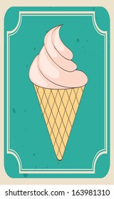 ice cream design over blue background, vector illustration