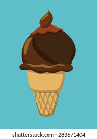 Ice cream design over blue background, vector illustration