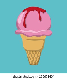 Ice cream design over blue background, vector illustration