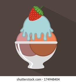 ice cream design over brown background vector illustration 