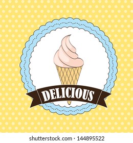 ice cream design over dotted background vector illustration