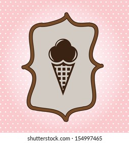 ice cream design over dotted background vector illustration 