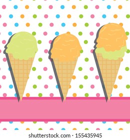 ice cream design over dotted background vector illustration 