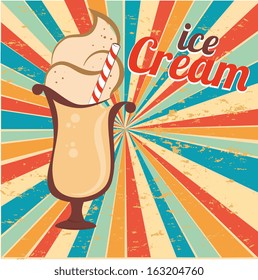 ice cream design over grunge background vector illustration 
