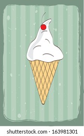 ice cream design over lineal  background, vector illustration