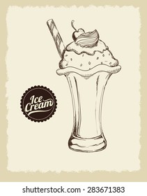Ice cream design over pastel background, vector illustration