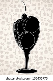 ice cream design over pattern background vector illustration 