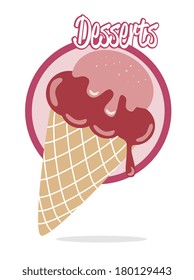 ice cream design over a white background vector illustration