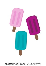 Ice cream design for summer. Dessert is colorful. Sweet icon. Icon in summer. Summer food.